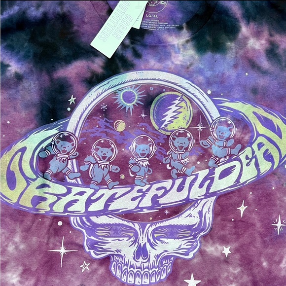 NWT Urban Outfitters Grateful Dead Space Bears Tie-Dye T-Shirt Dress - Picture 7 of 8